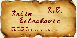 Kalin Bilašković vizit kartica